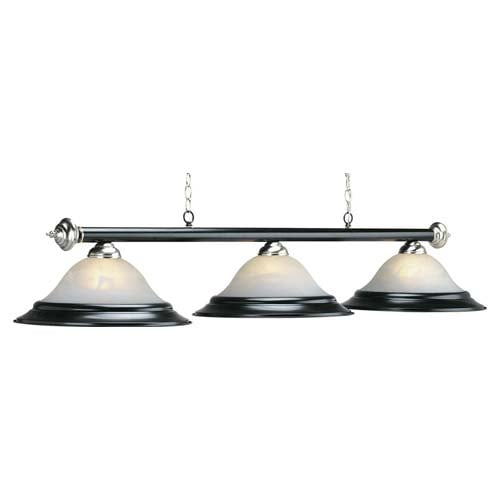 Picture of RAM Gameroom PR260 MB-ST 60 Inch 3 Light Billiard Light - Matte Black and Stainless Steel