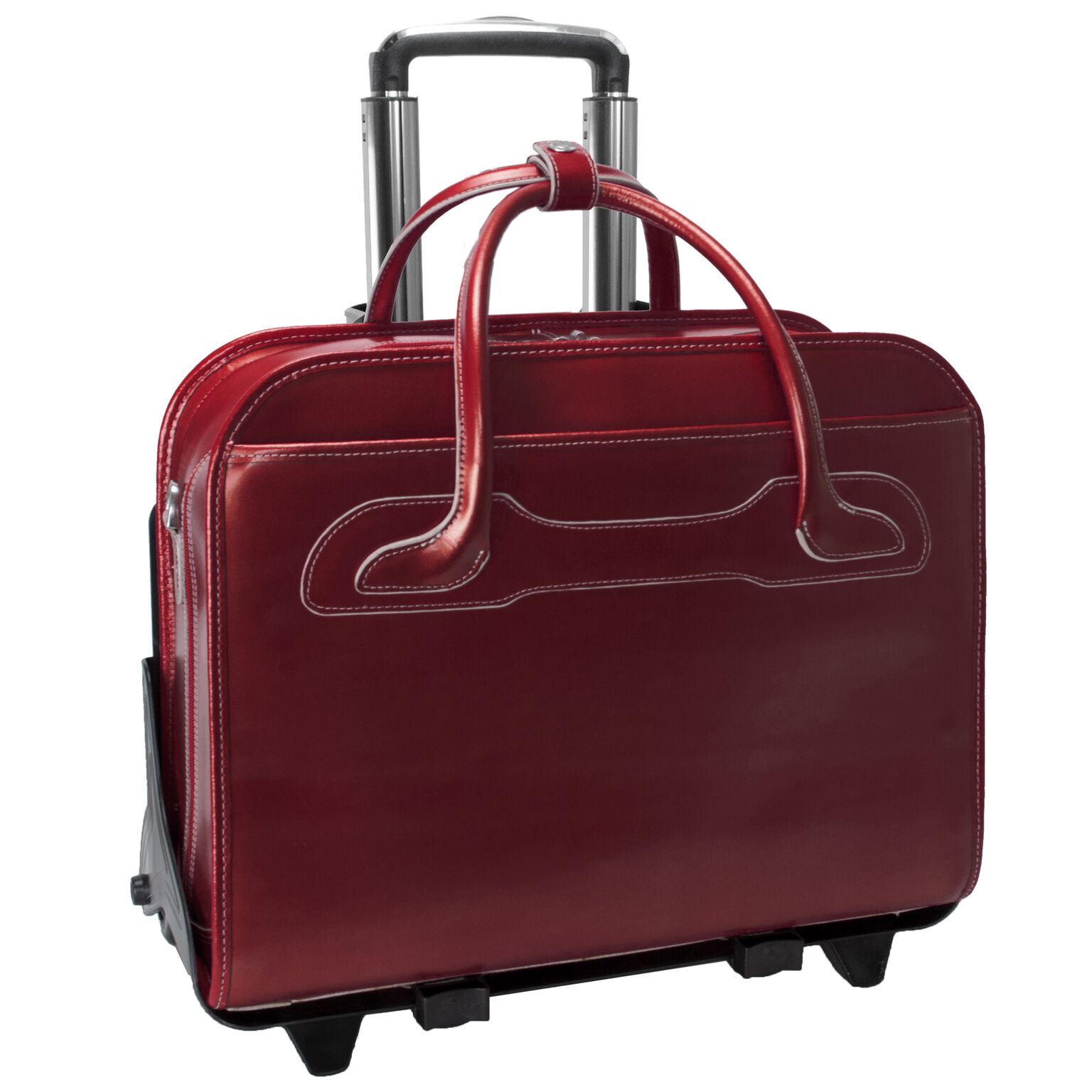 Picture of Mcklein  94986 Willowbrook W Series Leather Detachable-Wheeled Ladies Case - Red