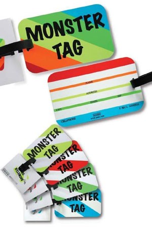 Picture of A. Saks AE-00-3 Monster ID Tag - Green and White