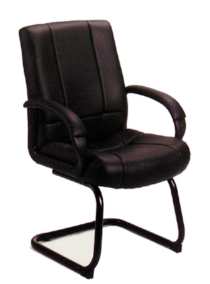 Picture of Boss High Back Leather Guest Chair With Padded Arm Rests - B7909