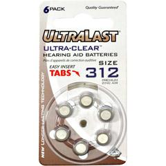 Picture of Ultralast UL312HA Ultralast Ultra-Clear Hearing Aid Batteries - Size 312