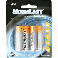 Picture of Ultralast ULAA2C Ultralast Alkaline Batteries - C Cell  2 Pack