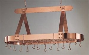 Picture of Old Dutch International 36 x 19 x 15.5 Oval Decor Copper Pot Rack with Grid and 16 Hooks - 107CP