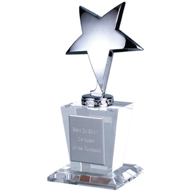 Chass 74006 Silver Star Glass Trophy