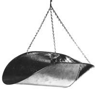 Picture of Penn Scale 820 V  Vegetable Scoop with Chain - Galvanized Steel 16 x 11.5 x 5