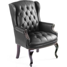 Picture of Boss B809-BK Button Tufted Traditional Executive Guest Chair - B809 - Black Caresoft Vinyl