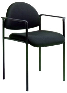 Picture of Boss Fabric Stackable Chair With Arms - B9501 - Black