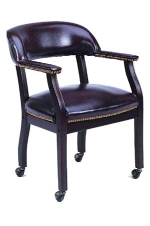 Picture of Boss Captains Arm Chair With Casters - B9545 - Black Vinyl