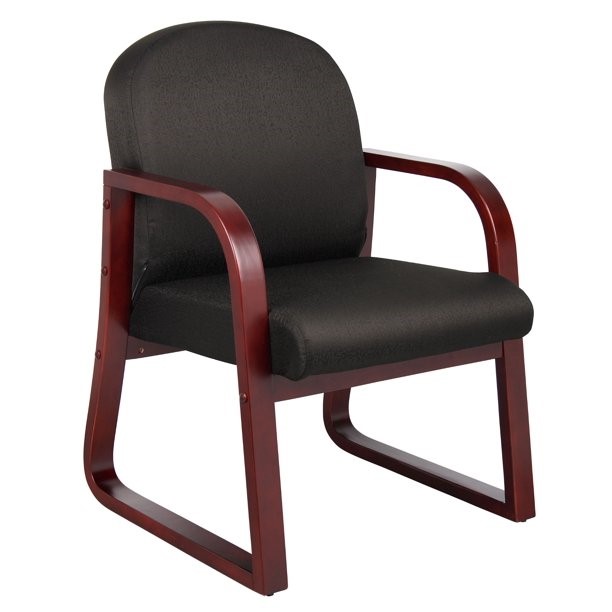 Picture of Boss Mahogany Wood Reception Chair - B9570 - Black