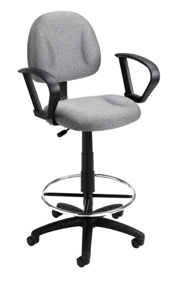 Picture of Boss B1617 Drafting Office Chair - Grey - LOOP ARMS