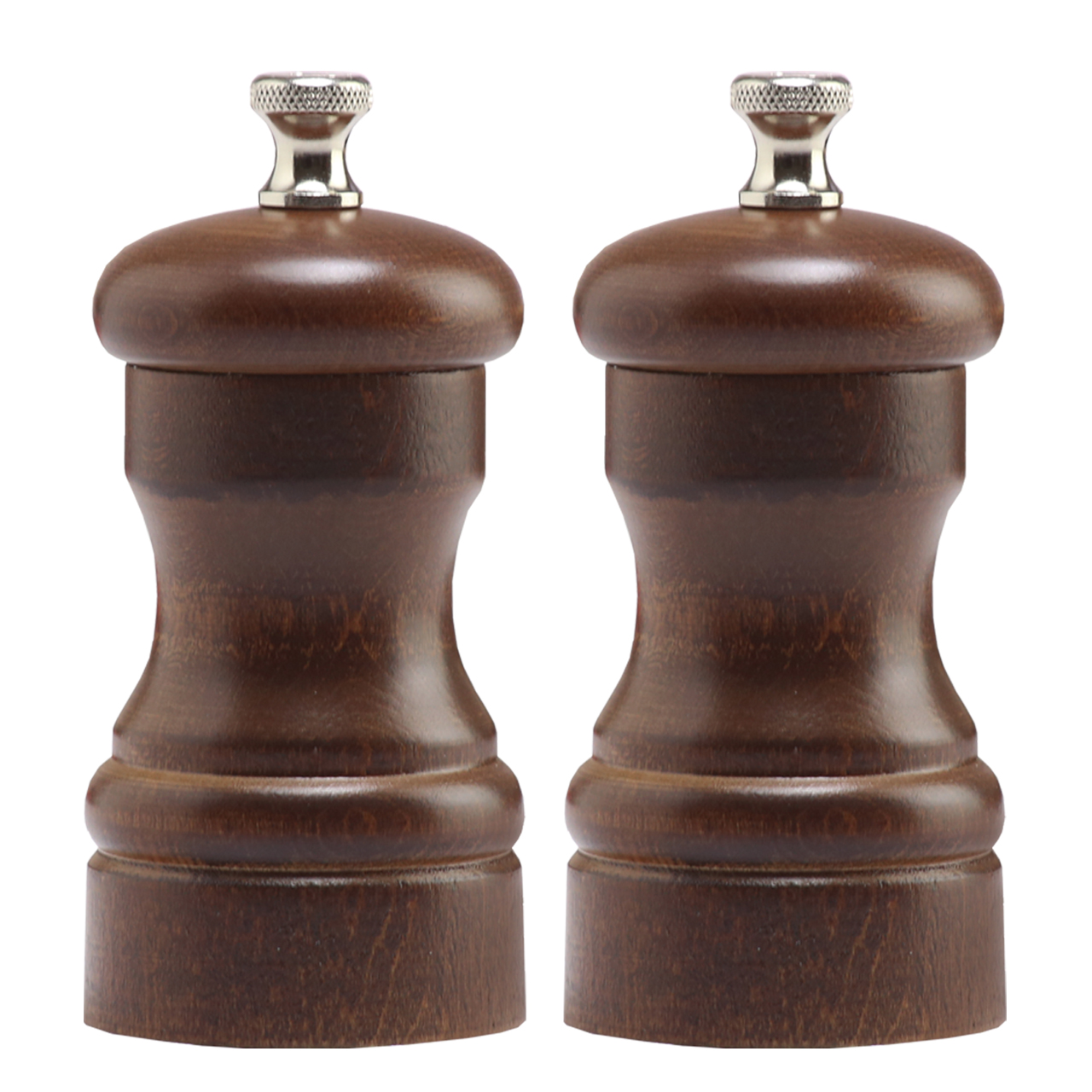 Picture of Chef Specialties 04102 4 Inch - 10cm CapstanWalnut Pepper Mill Salt Mill Set