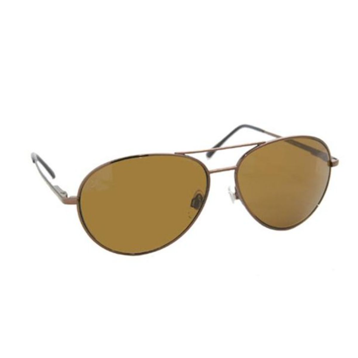 Picture of Coppermax 3708GPP BRN/AMBER Aviator Polarized Sunglasses - Shiny Brown - Amber Lens