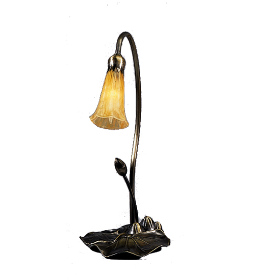Picture of Meyda  12432 Lily 1 Light Accent Lamp with Amber Shade