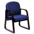 Boss Mahogany Wood Reception Chair - B9570 - Blue Boss Mahogany Wood Reception Chair - B9570 - Blue
