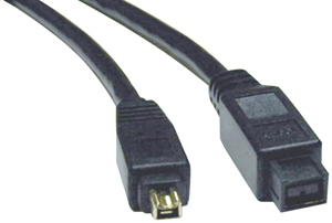 F019-006 FireWire 800 to FireWire 9-Pin to 4-Pin Gold Cable