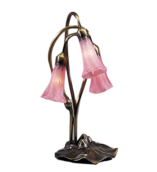 Picture of Meyda  14728 16&quot;H Pond Lily 3 Light Accent Lamp - Pink 