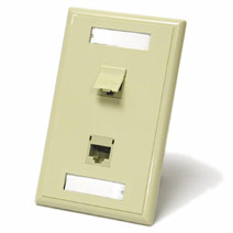 Picture of Cables To Go 27416 DUAL CAT 5E RJ45 CONFIGURED WALL PLATE - WHITE