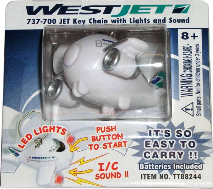 Picture of Daron Worldwide Trading TT88244 Westjet Keychain with Light and Sound