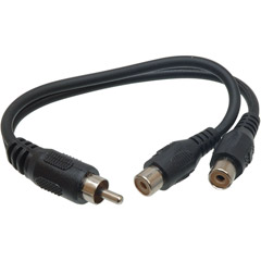 Picture of Hosa YRA-104 6&quot; Audio Y-Cable  RCA Male/Dual RCA Female