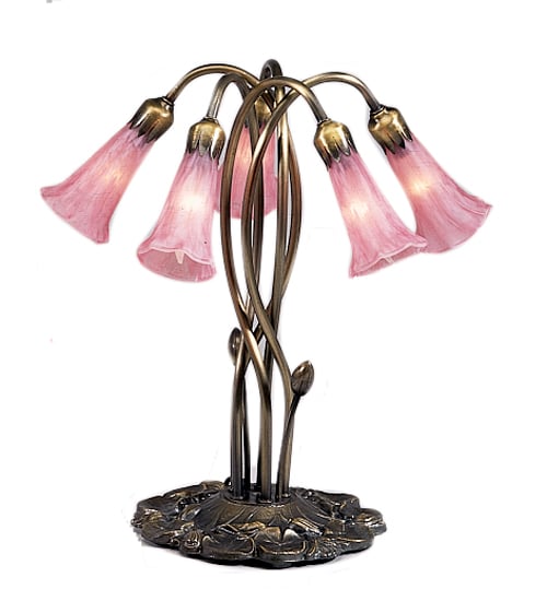 Picture of Meyda  15925 16.5&quot;&quot;H Pond Lily 5 Light Accent Lamp - Pink