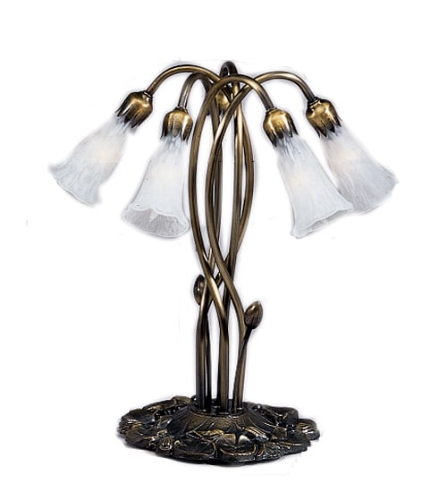 Picture of Meyda  16545 Lily 5 Light Accent Lamp with Shades - White 