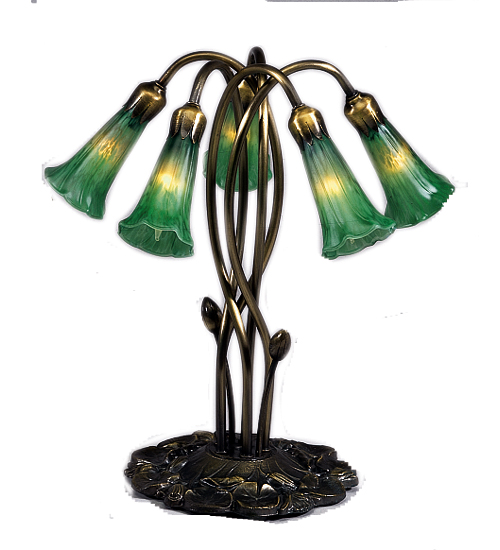 Picture of Meyda  15386 Lily 5 Light Accent Lamp with Shades - Green 