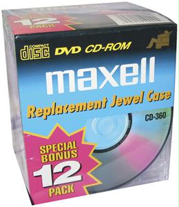 Picture of MAXELL 190069 CD/DVD Jewel Cases 10mm Standard- Clear 190069  Pack of 12 