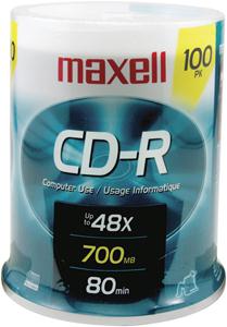 Picture of MAXELL 648200 - CDR80100S 80-Minute/700 MB CD-R 100-pk 648200 - CDR80100S