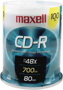 Picture of MAXELL 648200 - CDR80100S 80-Min 700 MB CD-R 100-ct spindle