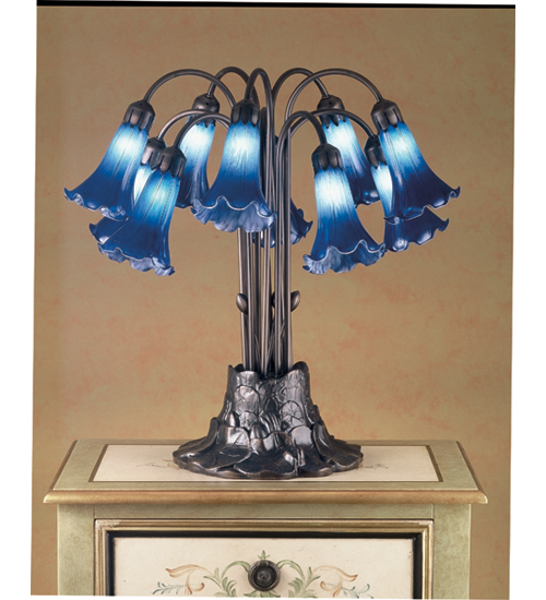 Meyda Tiffany 14397 10 Light Tiffany Pondlily Table Lamp