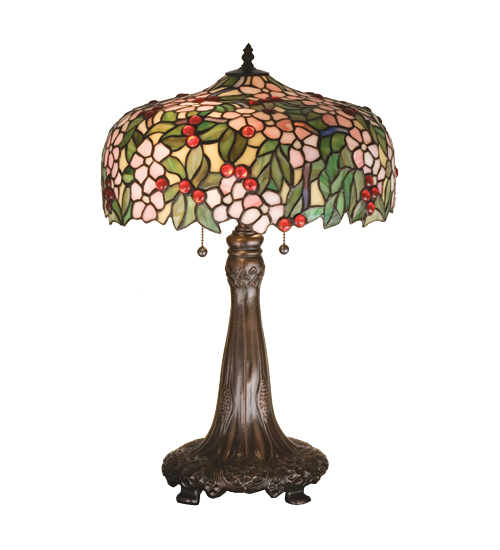 Meyda Tiffany 15403 24.5 Inch H Tiffany Cherry Blossom Table Lamp