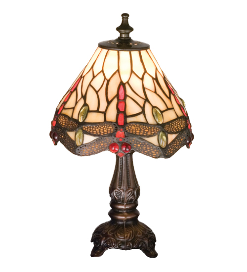 Meyda Tiffany 17525 11.5 Inch H Tiffany Scarlet Dragonfly Mini Lamp