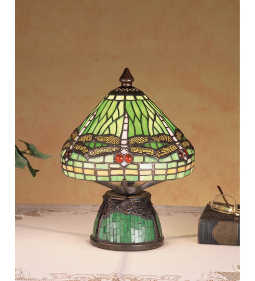 Meyda Tiffany 47609 10.5 Inch H Mosaic Dragonfly Mini Lamp