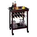 Winsome 92329 Espresso CART WINE HLDR MIRROR TOP 10-BTL Winsome 92329 Espresso CART WINE HLDR MIRROR TOP 10-BTL