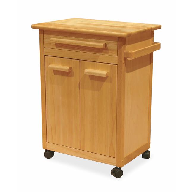 Winsome 82027 Beech Kitchen Cart One Drawer Cabinet for Storage with One Shelf