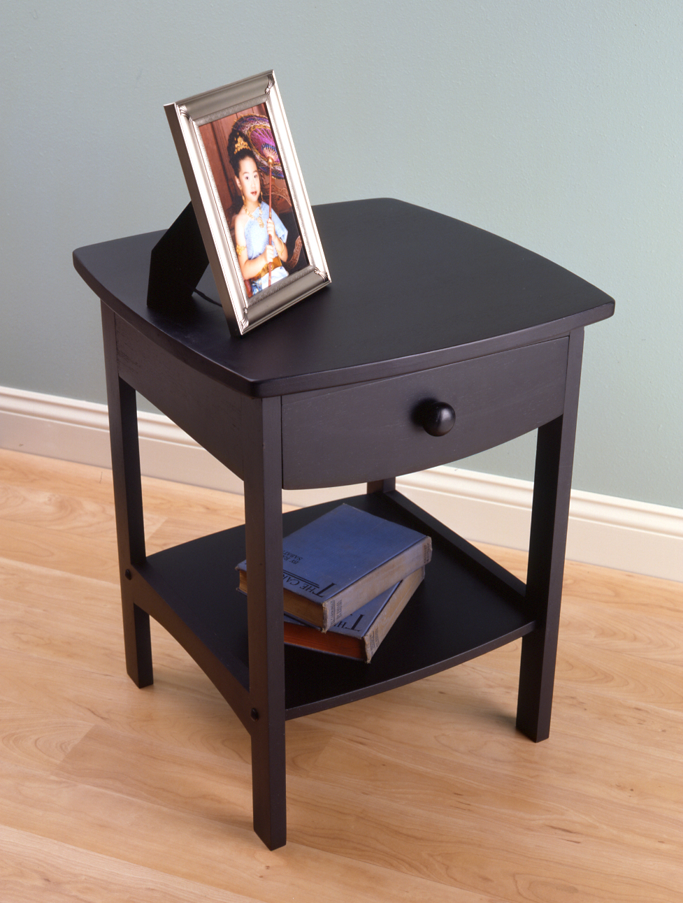Picture of Winsome 20218 Black Beechwood END TABLE/NIGHT STAND WITH ONE DRAWER