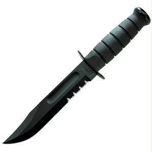 Picture of KABAR KB1212 Black Fighting Knife Black Leather Sheath 7 in. Serrated
