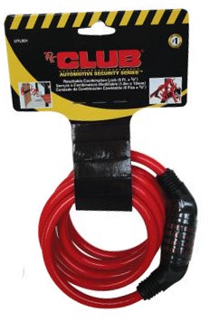 Winner International UTL901 6 Foot Resettable Cable Lock - Red