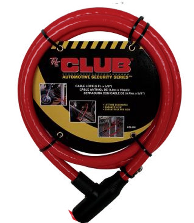 6 Foot Keyed Cable Lock - Red