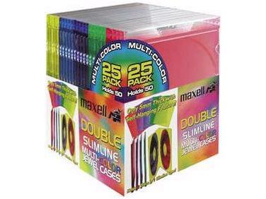 Picture of MAXELL Double Slim Jewel Cases 25pk Color 190131