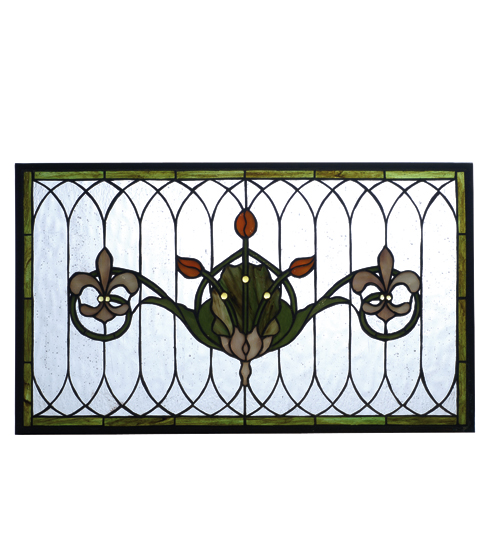82516 Custom 24 3/8 Inch W 14 3/8 Inch H Tulip & Fleur Window