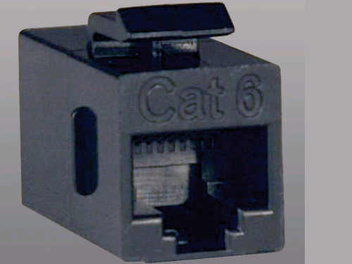 Cat6 Straight-thru Snap-in Black Coupler