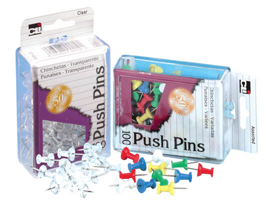Picture of Charles Leonard Chl200Ar Push Pins Assorted