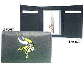 Picture of Minnesota Vikings Wallet Trifold Leather Embroidered