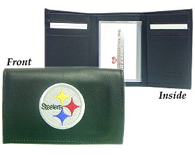 Pittsburgh Steelers Wallet Trifold Leather Embroidered