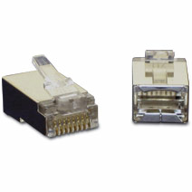 Picture of Cables To Go 27576 RJ45 SHIELDED CAT 5 MODULAR PLUG for ROUND SOLID CABLE 10-PK