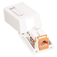 03831 KEYSTONE JACK SURFACE MOUNT BOX 1-PORT WHITE