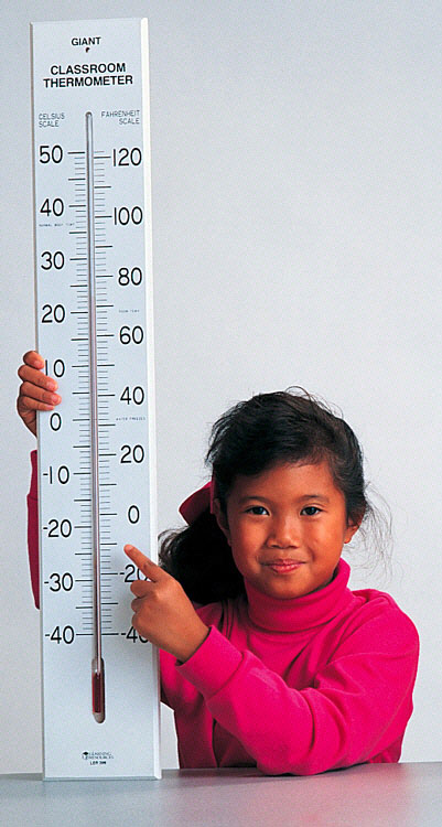 Picture of Learning Resources Ler0399 Giant Classroom Thermometer-30T Dual-Scale Wooden Frame