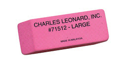 Picture of Charles Leonard Chl71512 Large Pink Economy Wedge Erasers