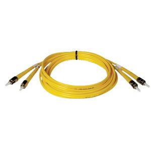 Picture of Tripp Lite Fiber Optic Duplex Patch Cable 9.84ft 2 x ST  2 x ST Fiber Optic Duplex Cable Single-mode Yellow N352-03M